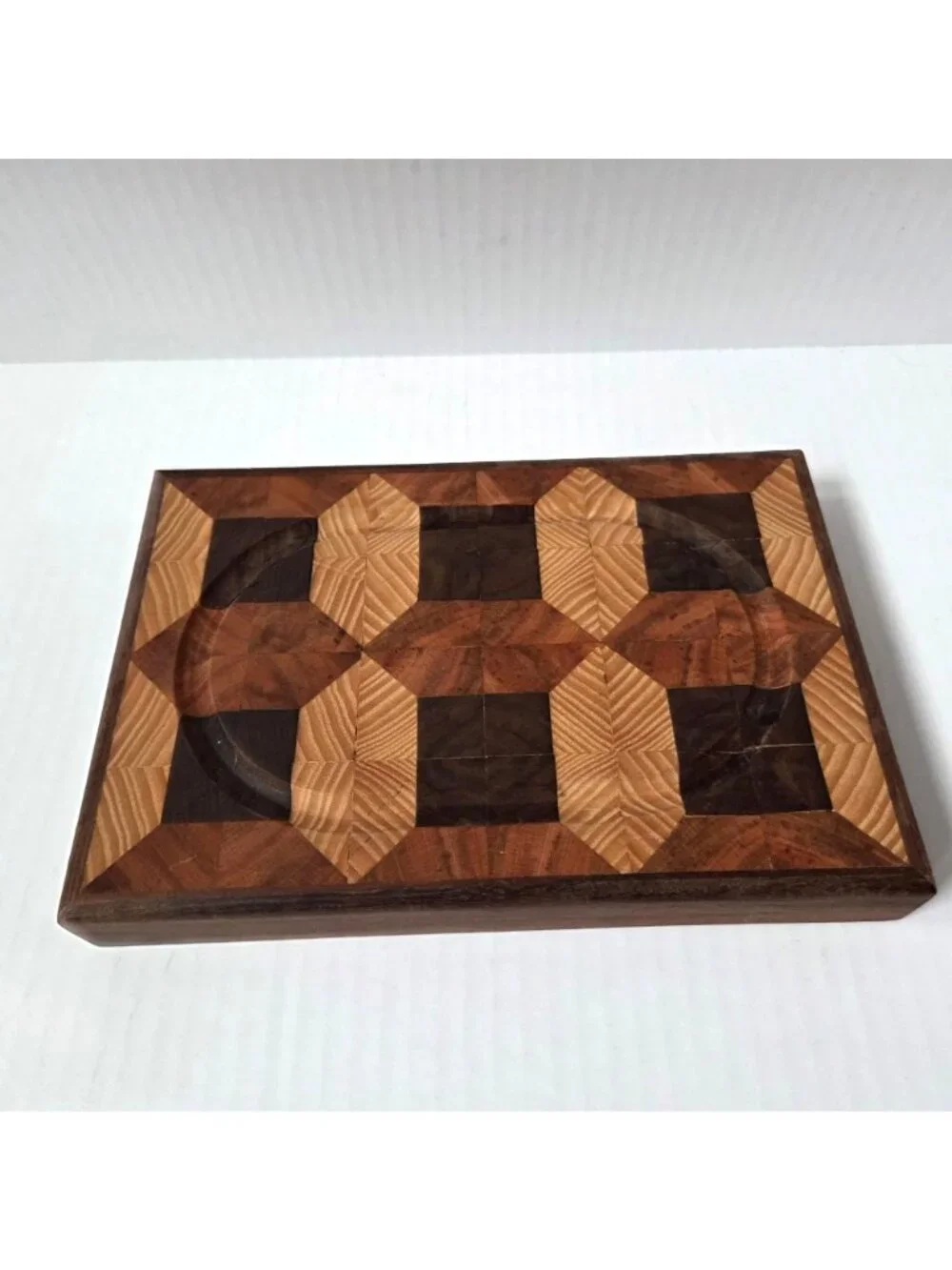 Handmade End Grain Octagon Wood Cutting Board Block Small 9.5